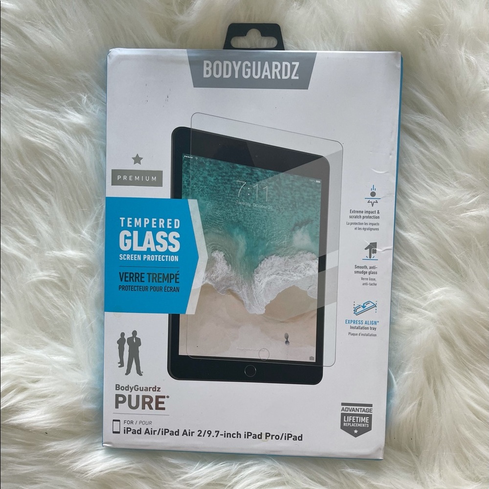 NIB Bodyguardz Tempered Glass iPad Screen Protect